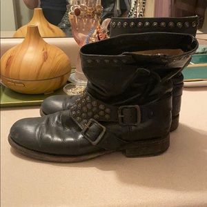 Frye black boots with studs